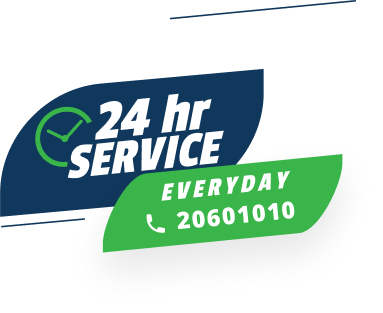 24 hr service everyday — call 20 60 10 10